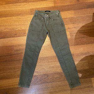 J Brand Mid-rise Skinny Jeans Army Green 25